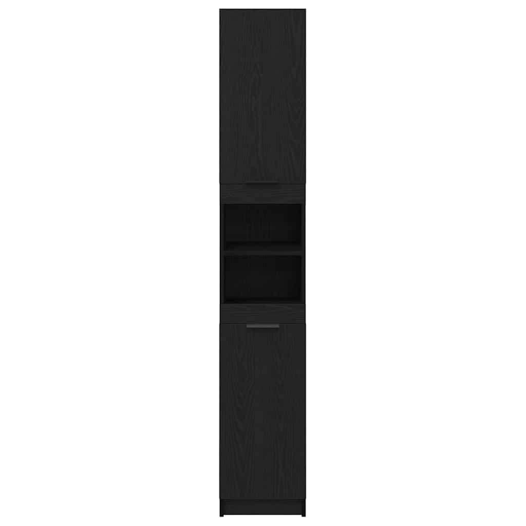 vidaXL Bathroom Cabinet Black oak 32 x 34 x 188.5 cm Engineered Wood