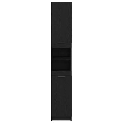 vidaXL Bathroom Cabinet Black oak 32 x 34 x 188.5 cm Engineered Wood