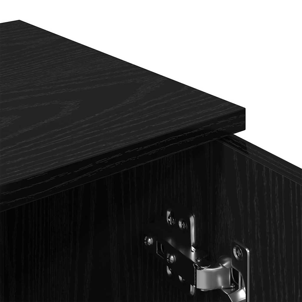 vidaXL Sideboard 2 pcs Black Oak 30 x 30 x 70 cm Engineered Wood