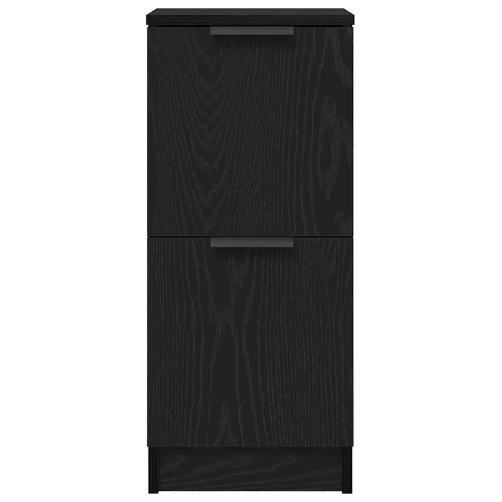 vidaXL Sideboard 2 pcs Black Oak 30 x 30 x 70 cm Engineered Wood