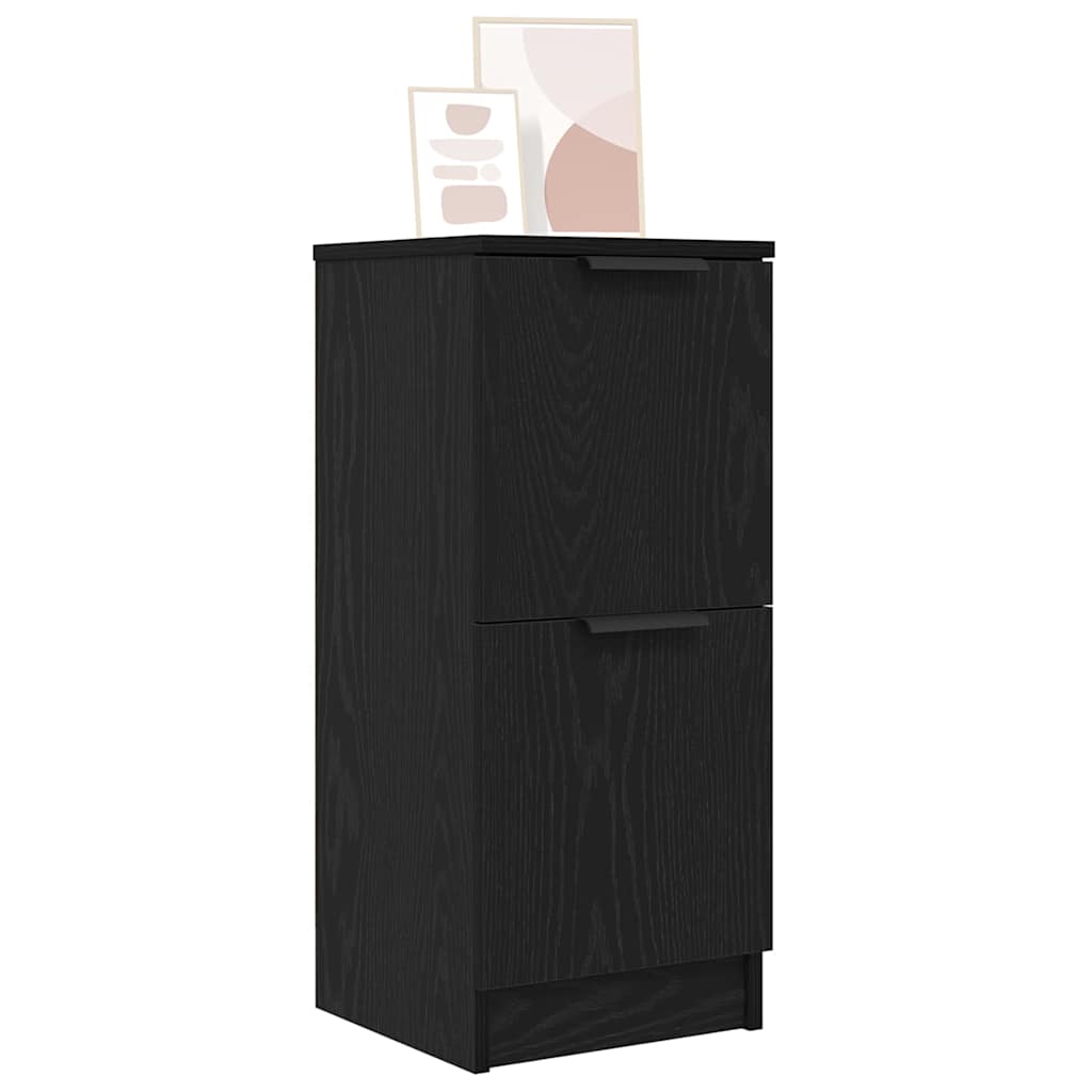vidaXL Sideboard 2 pcs Black Oak 30 x 30 x 70 cm Engineered Wood