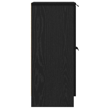 vidaXL Sideboard 2 pcs Black Oak 30 x 30 x 70 cm Engineered Wood