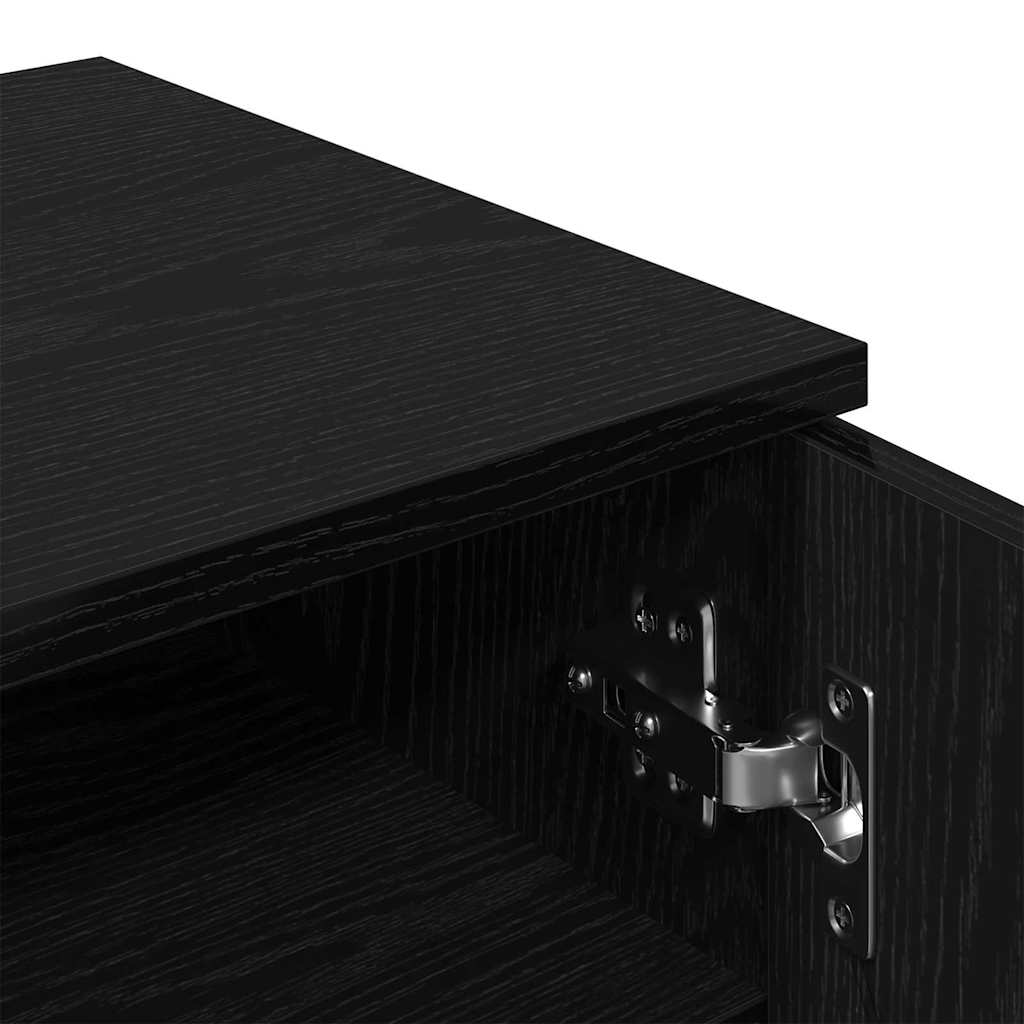 vidaXL Shoe Cabinet Black Oak 59 x 35 x 70 cm Engineered Wood
