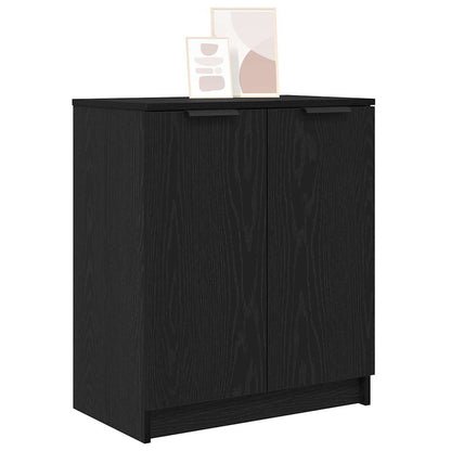 vidaXL Shoe Cabinet Black Oak 59 x 35 x 70 cm Engineered Wood