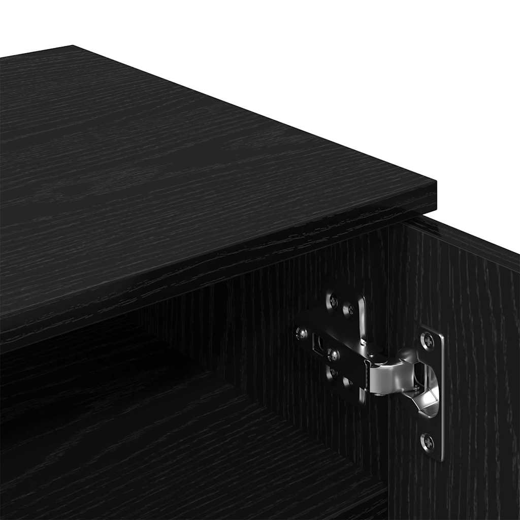 vidaXL Shoe Cabinet Black Oak 29.5 x 35 x 101 cm Engineered Wood