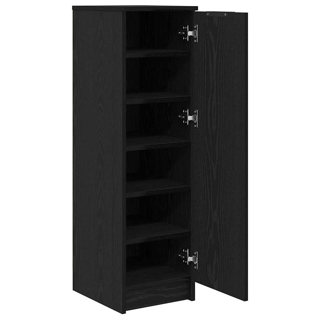 vidaXL Shoe Cabinet Black Oak 29.5 x 35 x 101 cm Engineered Wood