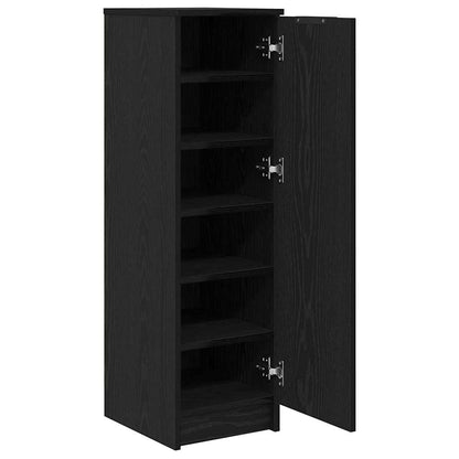 vidaXL Shoe Cabinet Black Oak 29.5 x 35 x 101 cm Engineered Wood