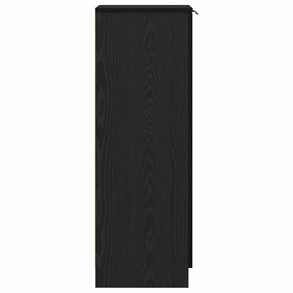 vidaXL Shoe Cabinet Black Oak 29.5 x 35 x 101 cm Engineered Wood