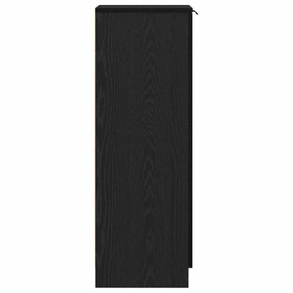 vidaXL Shoe Cabinet Black Oak 29.5 x 35 x 101 cm Engineered Wood