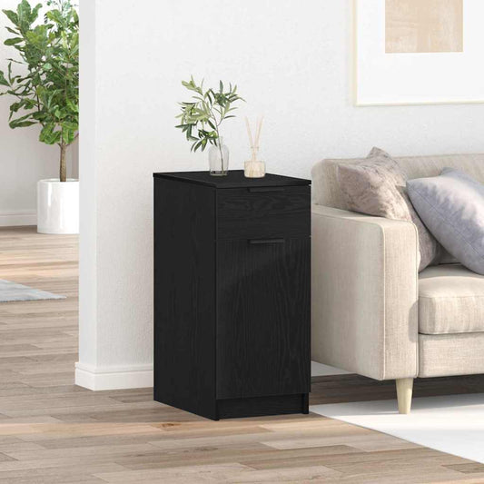 vidaXL Office Cabinet 33 x 50 x 75 cm Engineered Wood Black Oak