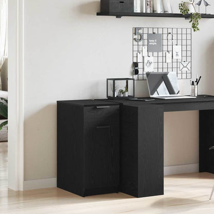 vidaXL Office Cabinet 33 x 50 x 75 cm Engineered Wood Black Oak