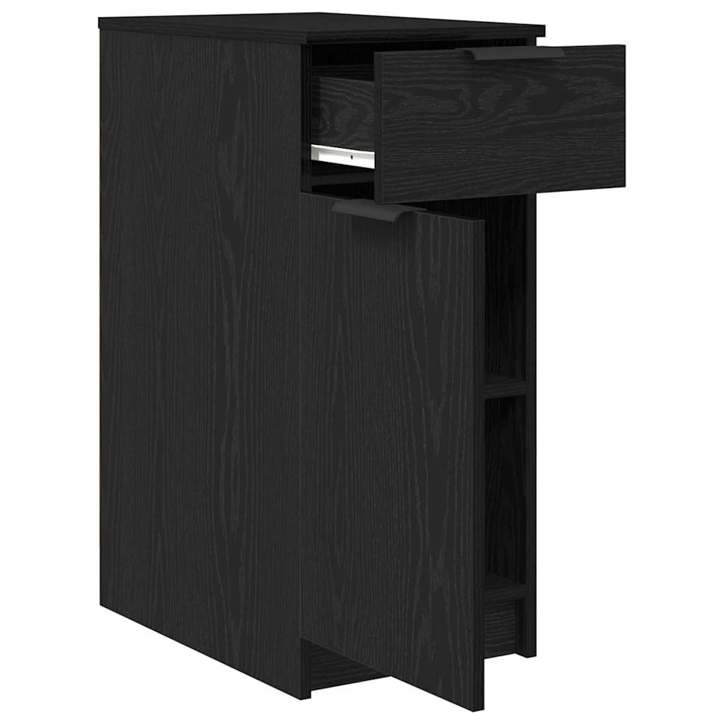 vidaXL Office Cabinet 33 x 50 x 75 cm Engineered Wood Black Oak