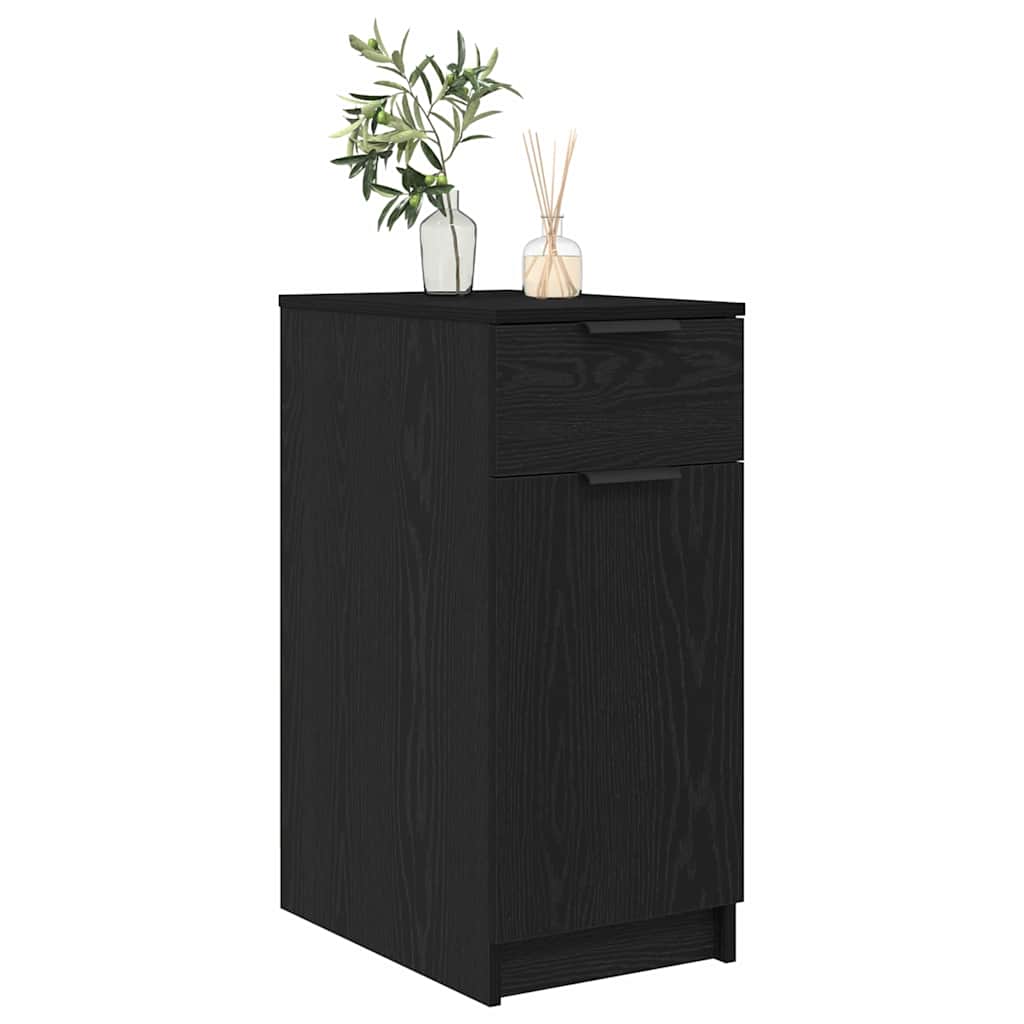 vidaXL Office Cabinet Black Oak 33 x 50 x 75 cm Engineered Wood