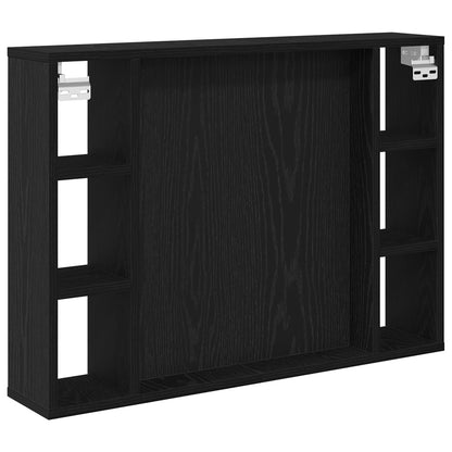 vidaXL Mirror Cabinet Black Oak 76 x 15 x 55 cm Engineered Wood