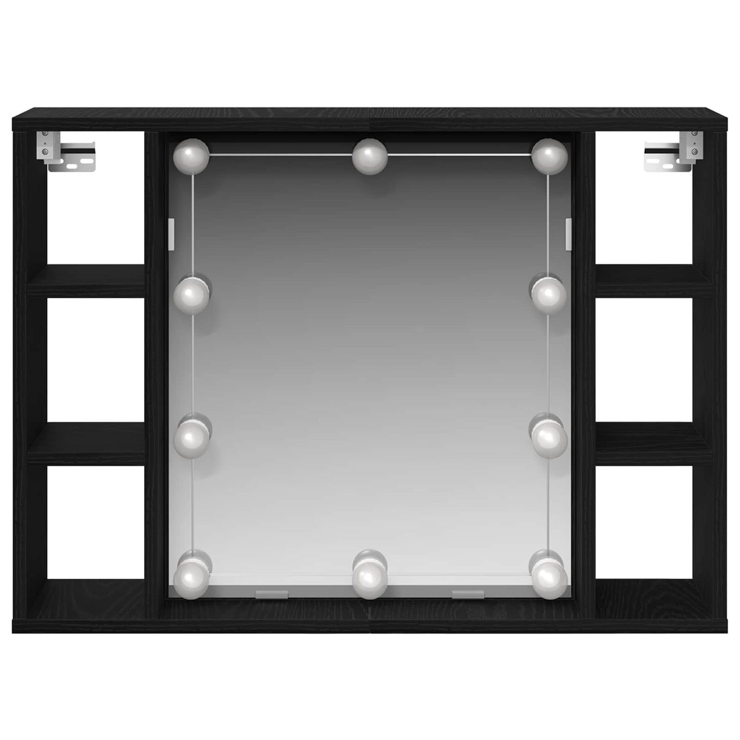 vidaXL Mirror Cabinet Black Oak 76 x 15 x 55 cm Engineered Wood