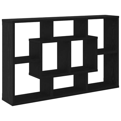 vidaXL Wall Shelf Black Oak 85 x 16 x 52.5 cm Engineered Wood