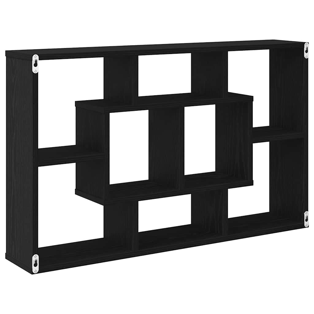vidaXL Wall Shelf Black Oak 85 x 16 x 52.5 cm Engineered Wood