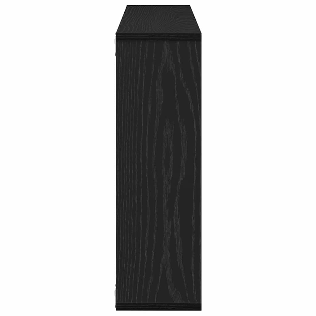 vidaXL Wall Shelf Black Oak 85 x 16 x 52.5 cm Engineered Wood