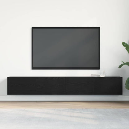 vidaXL TV Cabinet 2 pcs Black Engineered Wood