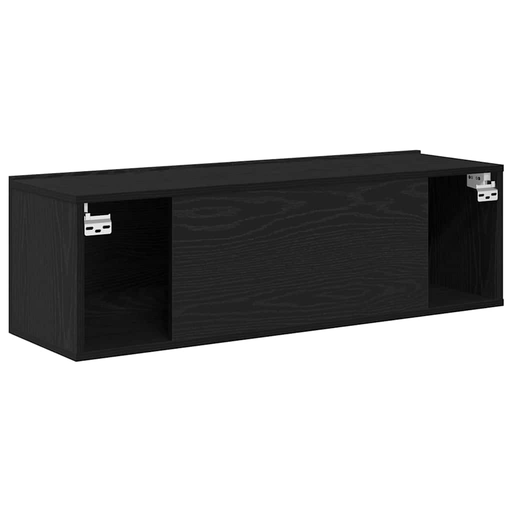 vidaXL TV Cabinet 2 pcs Black 100 x 30 x 30 cm Engineered Wood