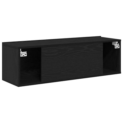 vidaXL TV Cabinet 2 pcs Black Engineered Wood