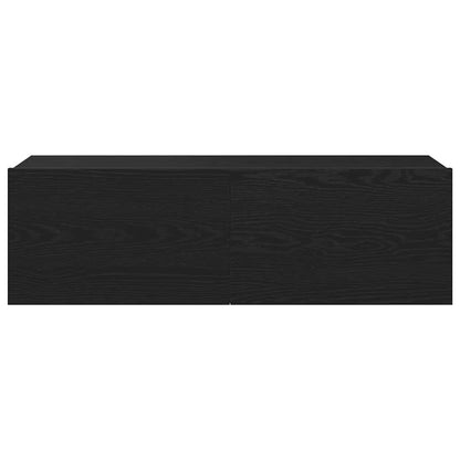 vidaXL TV Cabinet 2 pcs Black 100 x 30 x 30 cm Engineered Wood