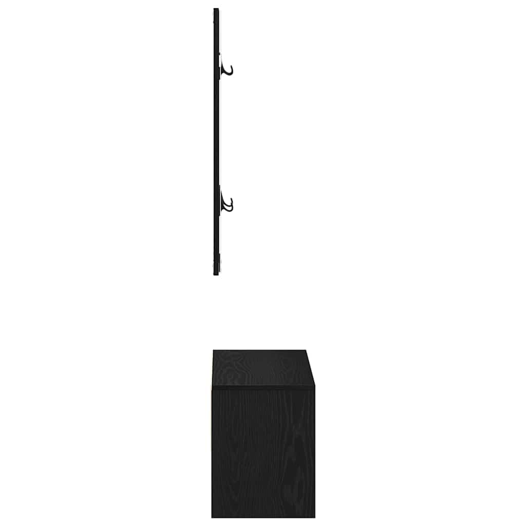 vidaXL Hallway Furniture Set 4 pcs Black Oak Engineered wood