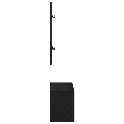 vidaXL Hallway Furniture Set 4 pcs Black Oak Engineered wood