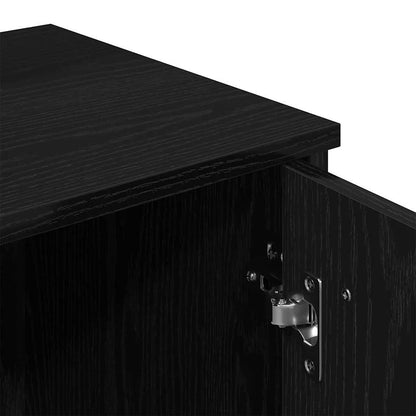 vidaXL Dressing Table Black Oak 86.5 x 35 x 136 cm Engineered Wood