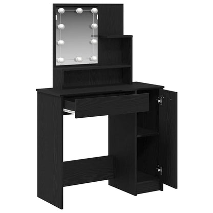 vidaXL Dressing Table Black Oak 86.5 x 35 x 136 cm Engineered Wood