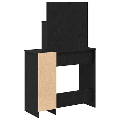 vidaXL Dressing Table Black Oak 86.5 x 35 x 136 cm Engineered Wood