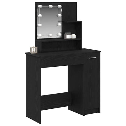 vidaXL Dressing Table Black Oak 86.5 x 35 x 136 cm Engineered Wood