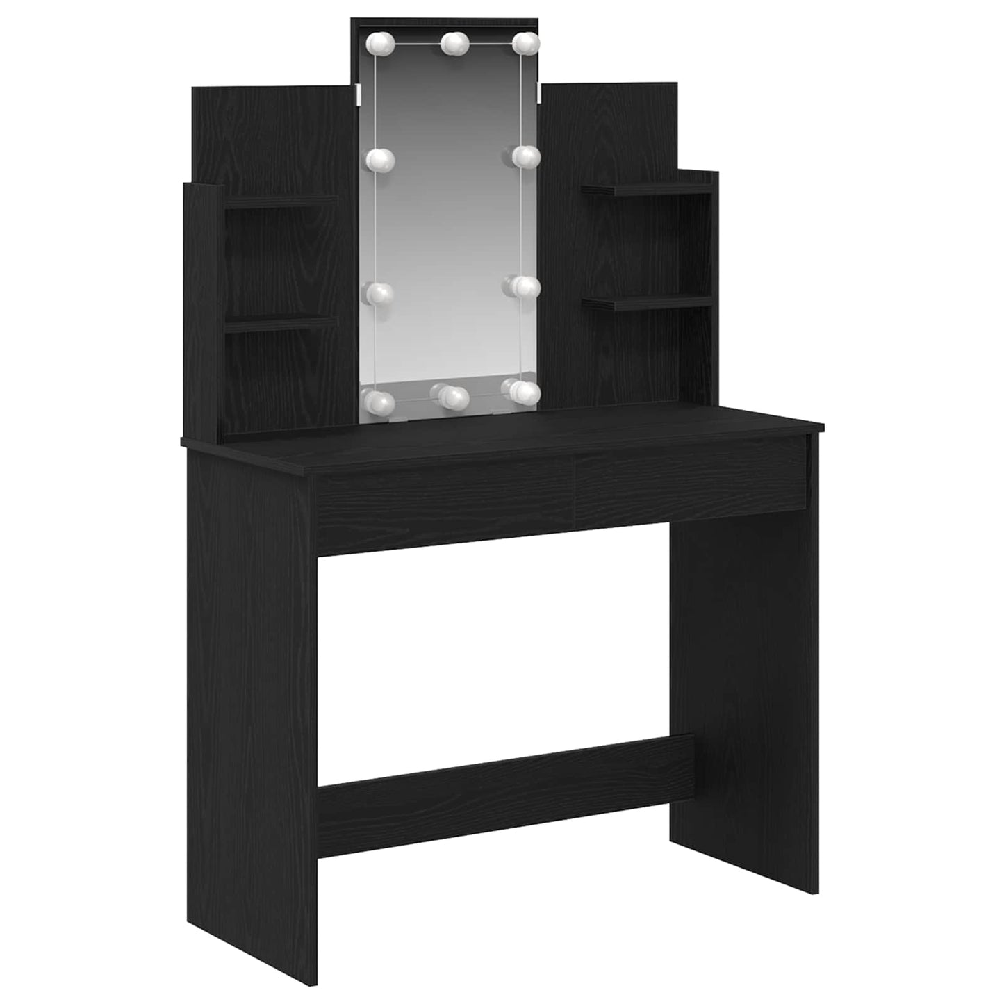 vidaXL Dressing Table Black Oak 96 x 39 x 142 cm Engineered Wood