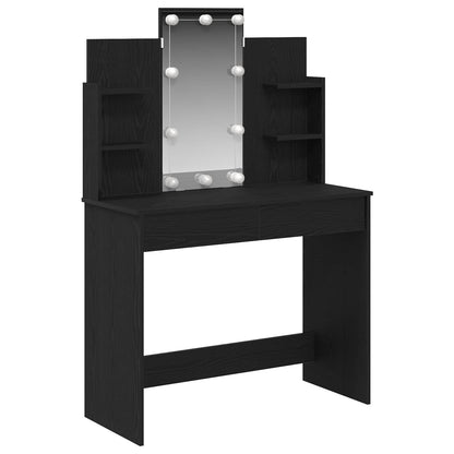 vidaXL Dressing Table Black Oak 96 x 39 x 142 cm Engineered Wood