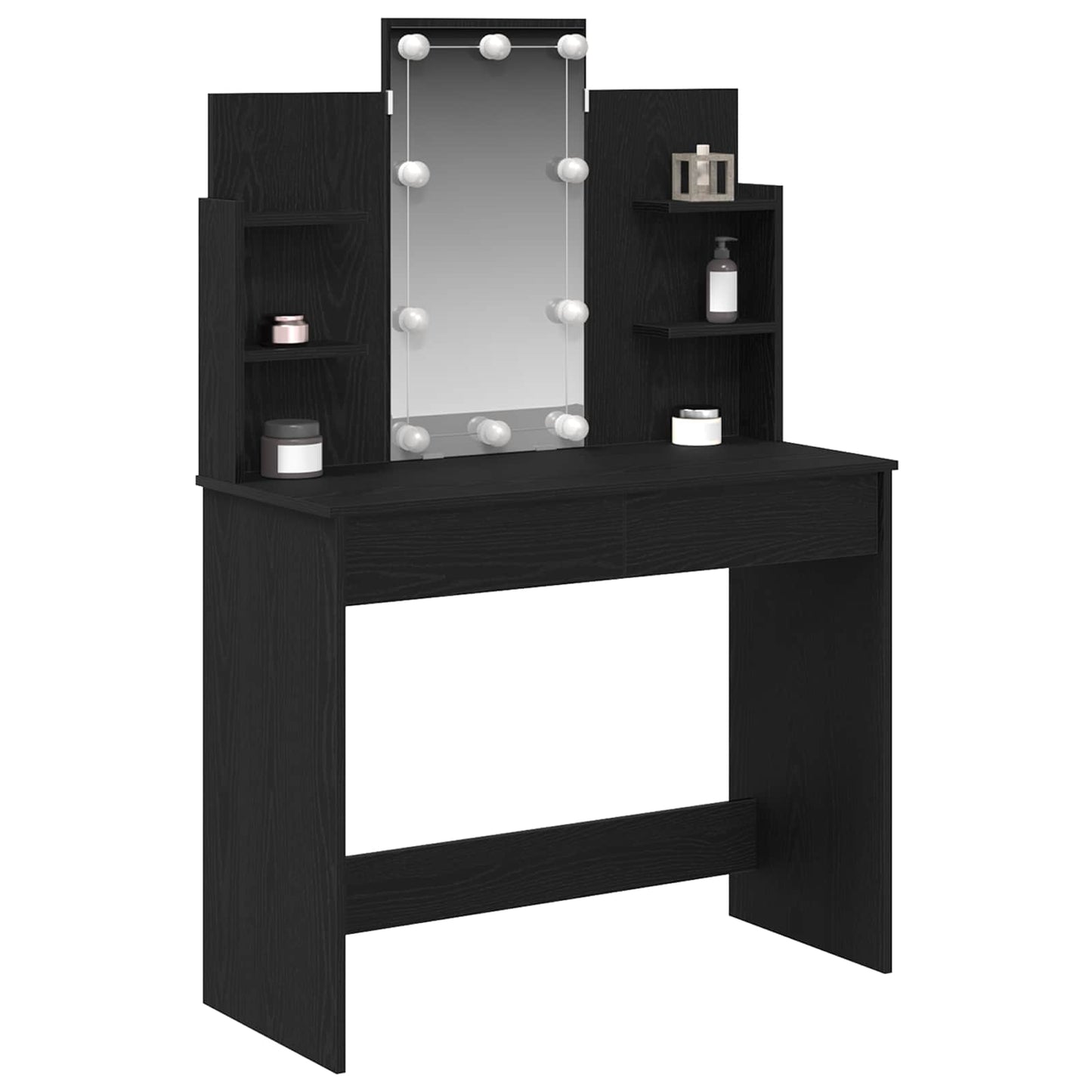 vidaXL Dressing Table Black Oak 96 x 39 x 142 cm Engineered Wood