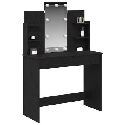 vidaXL Dressing Table Black Oak 96 x 39 x 142 cm Engineered Wood