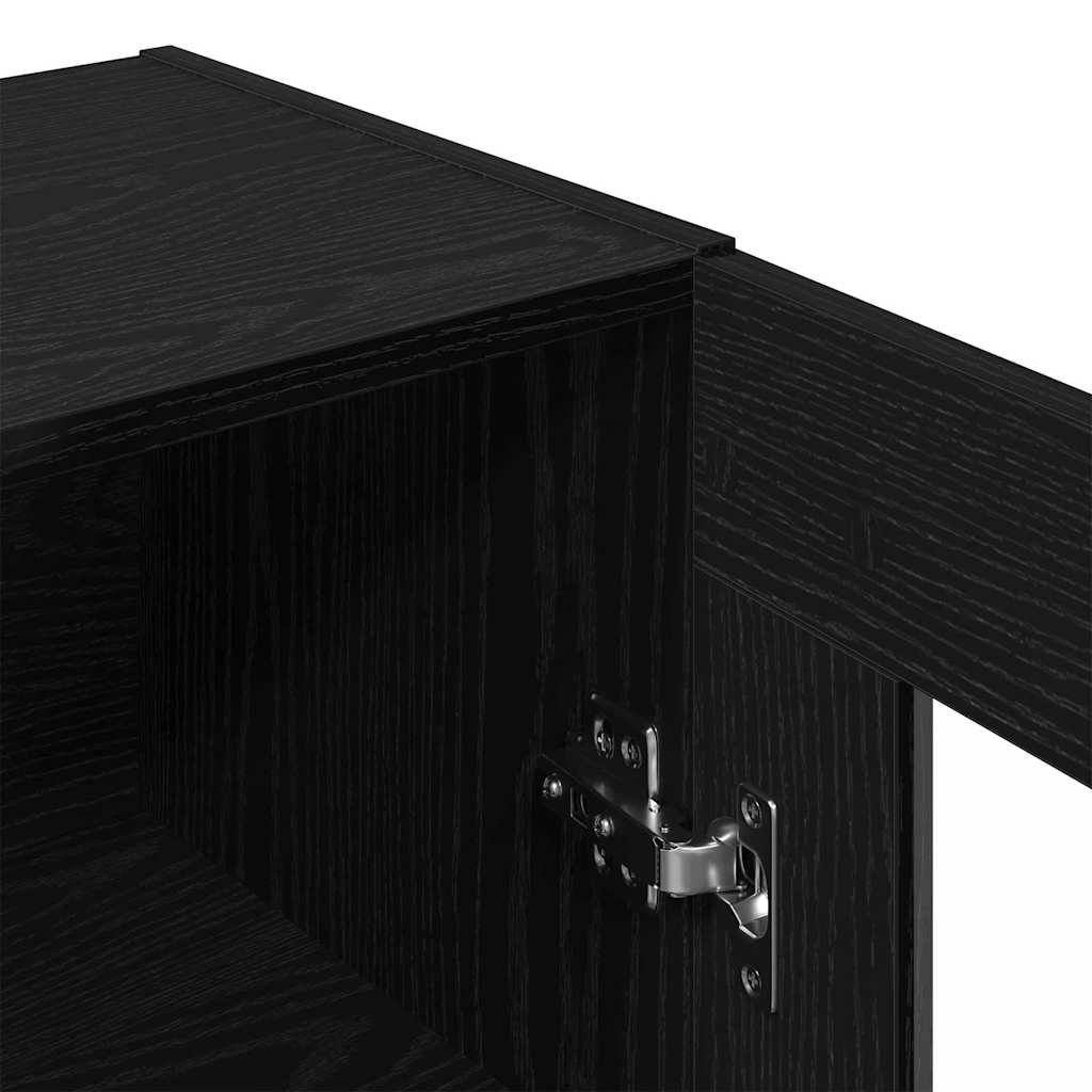 vidaXL Wall Cabinet Black Oak 69.5 x 34 x 90 cm Engineered Wood
