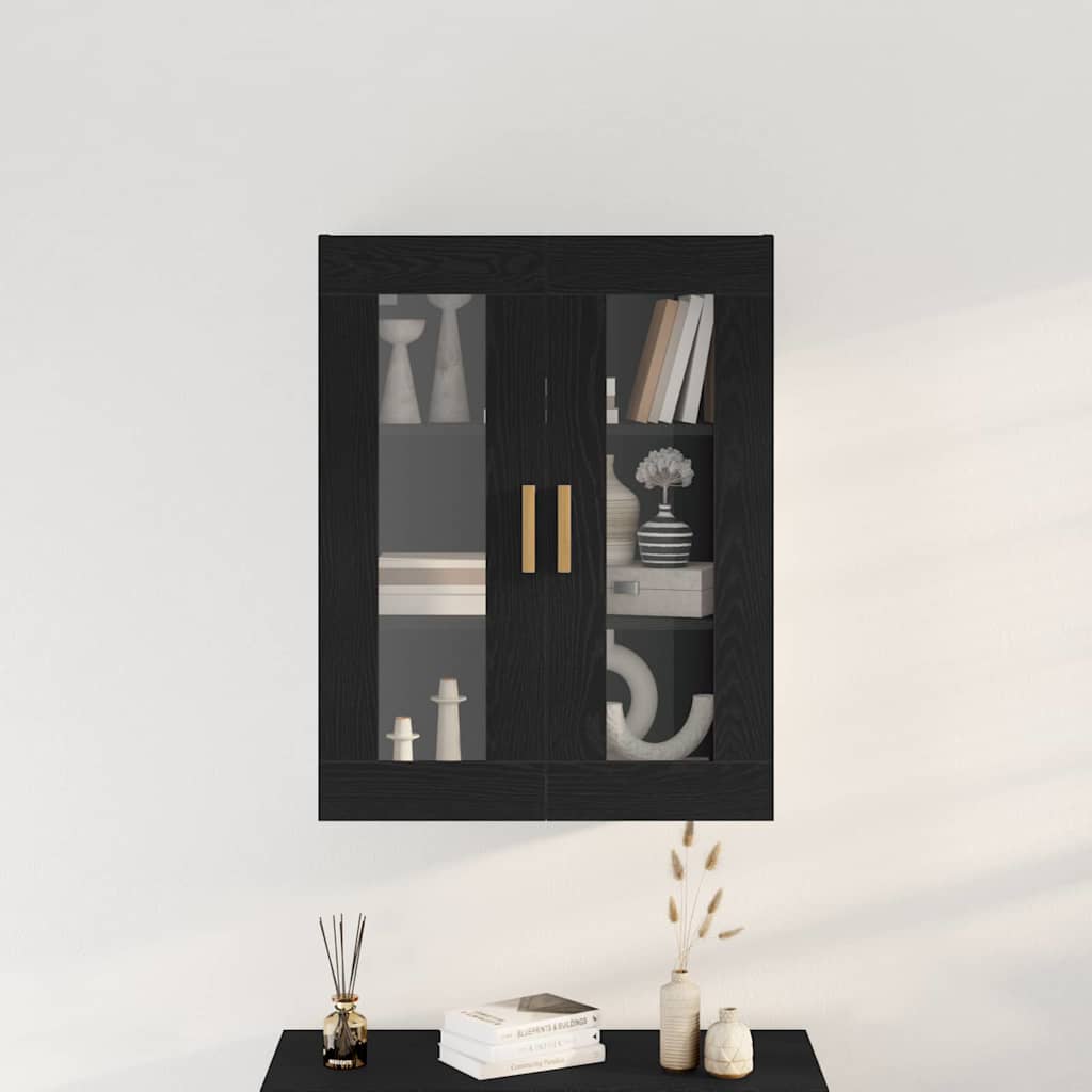 vidaXL Wall Cabinet Black Oak 69.5 x 34 x 90 cm Engineered Wood