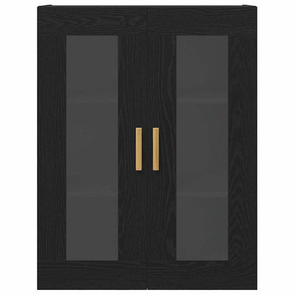 vidaXL Wall Cabinet Black Oak 69.5 x 34 x 90 cm Engineered Wood