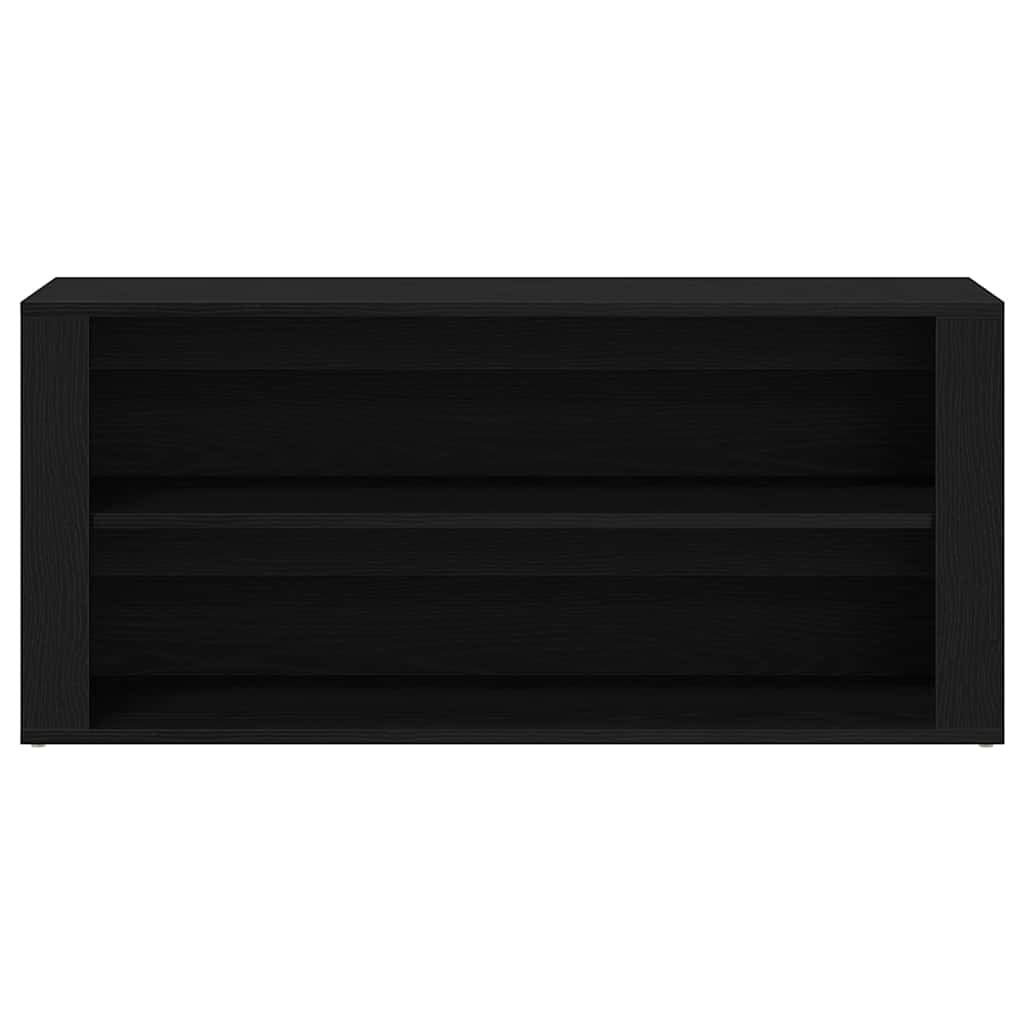 vidaXL Shoe Bench Black Oak 100x35x45 cm Engineered Wood