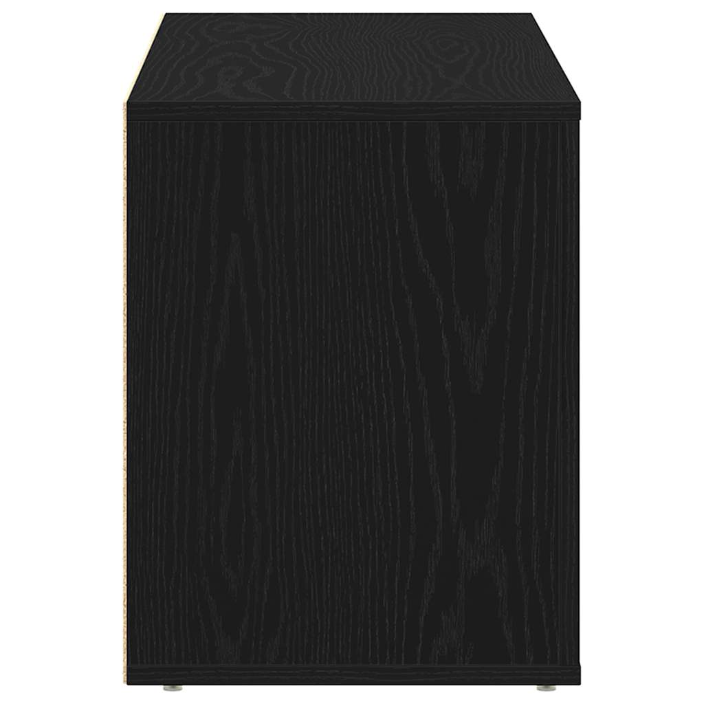 vidaXL Shoe Bench Black Oak 100x35x45 cm Engineered Wood