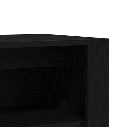 vidaXL Shoe Bench Black Oak 100x35x45 cm Engineered Wood