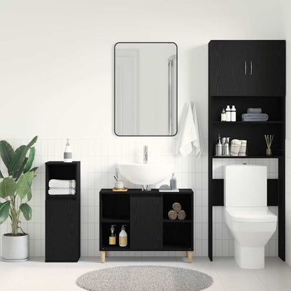 vidaXL Sink Cabinet Black Oak 80x33x60 cm Engineered Wood