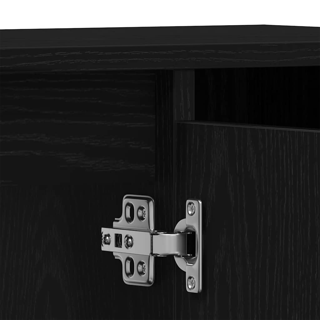 vidaXL Sink Cabinet Black Oak 80x33x60 cm Engineered Wood