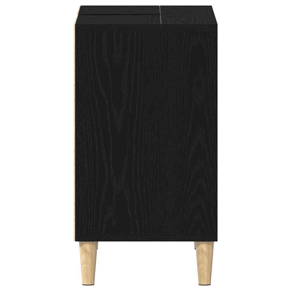 vidaXL Sink Cabinet Black Oak 80x33x60 cm Engineered Wood