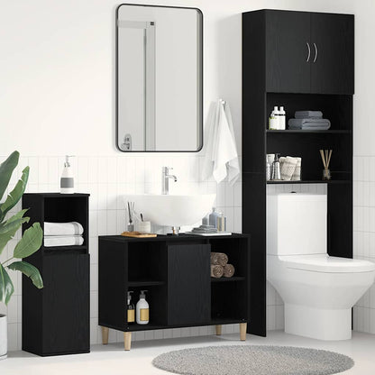 vidaXL Sink Cabinet Black Oak 80x33x60 cm Engineered Wood
