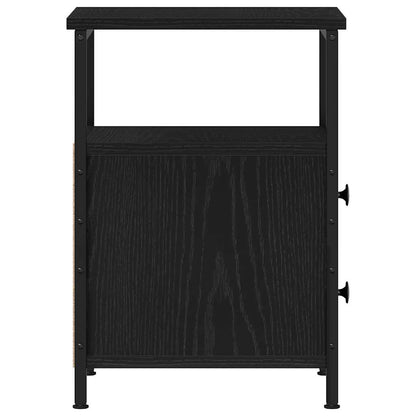 vidaXL Bedside Cabinet Black Oak 34x35.5x50 cm Engineered Wood