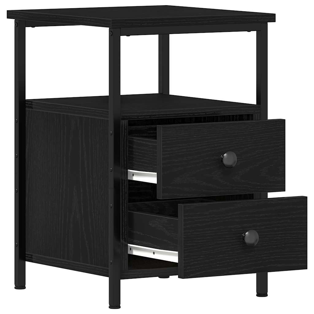 vidaXL Bedside Cabinets 2 pcs Black Oak 34x35.5x50 cm Engineered Wood