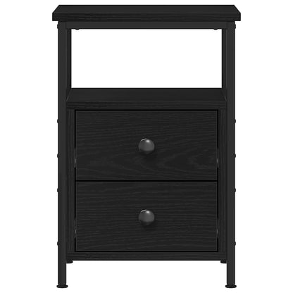 vidaXL Bedside Cabinets 2 pcs Black Oak 34x35.5x50 cm Engineered Wood