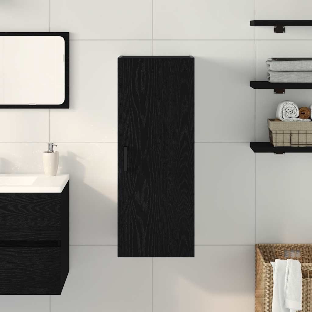 vidaXL Wall Mounted Cabinet Black Oak 34.5x34x90 cm Engineered Wood